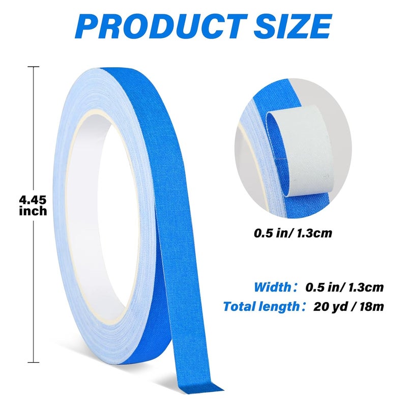 G GEYYANG GEYYANG Spike Tape, Blue Fluorescent Gaffers Tape 1/2 inch x 20 Yards, Black Light UV Reactive, Multipurpose Fluorescent Spike Tape for Stage Marking, Party and Art Crafts - Image 2